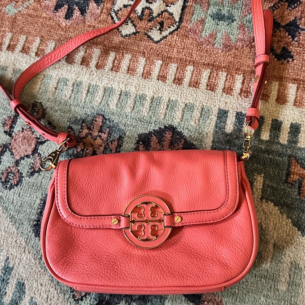 Tory Burch Coral Leather Crossbody Bag